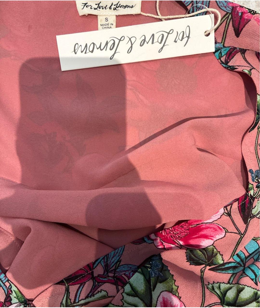 FOR LOVE AND LEMONS Розовое синтетическое платье, фото 3