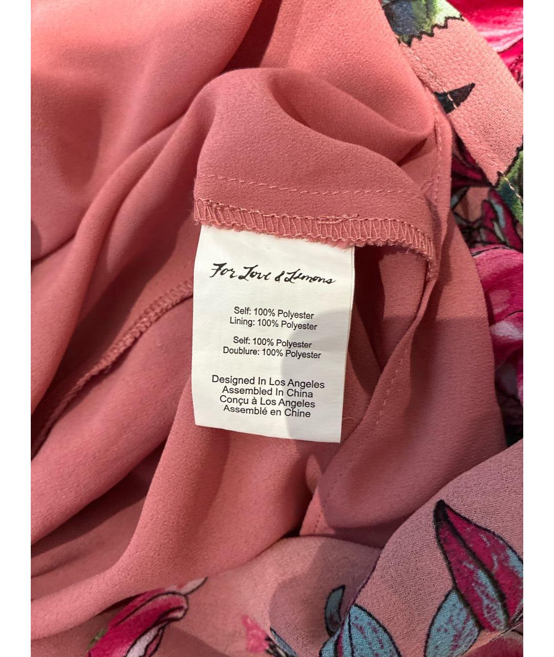 FOR LOVE AND LEMONS Розовое синтетическое платье, фото 4