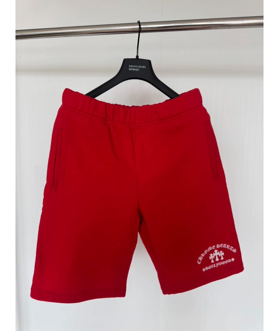 CHROME HEARTS Красные хлопковые шорты, фото 3