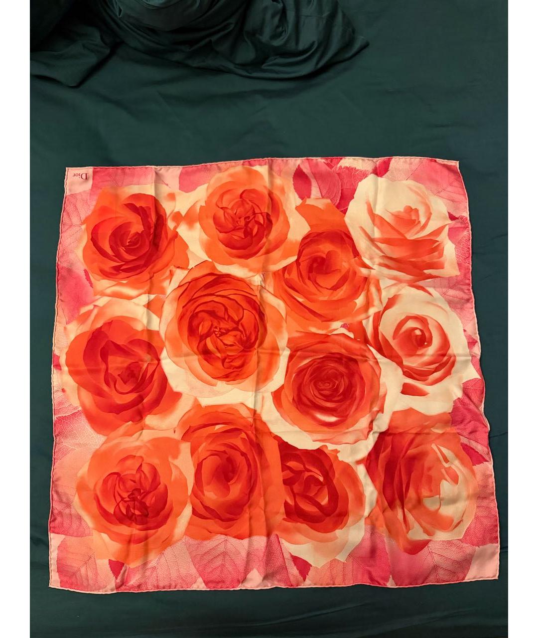 CHRISTIAN DIOR Красный шелковый платок, фото 3