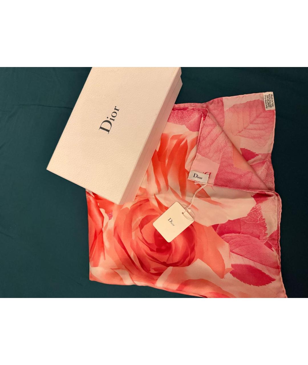 CHRISTIAN DIOR Красный шелковый платок, фото 2