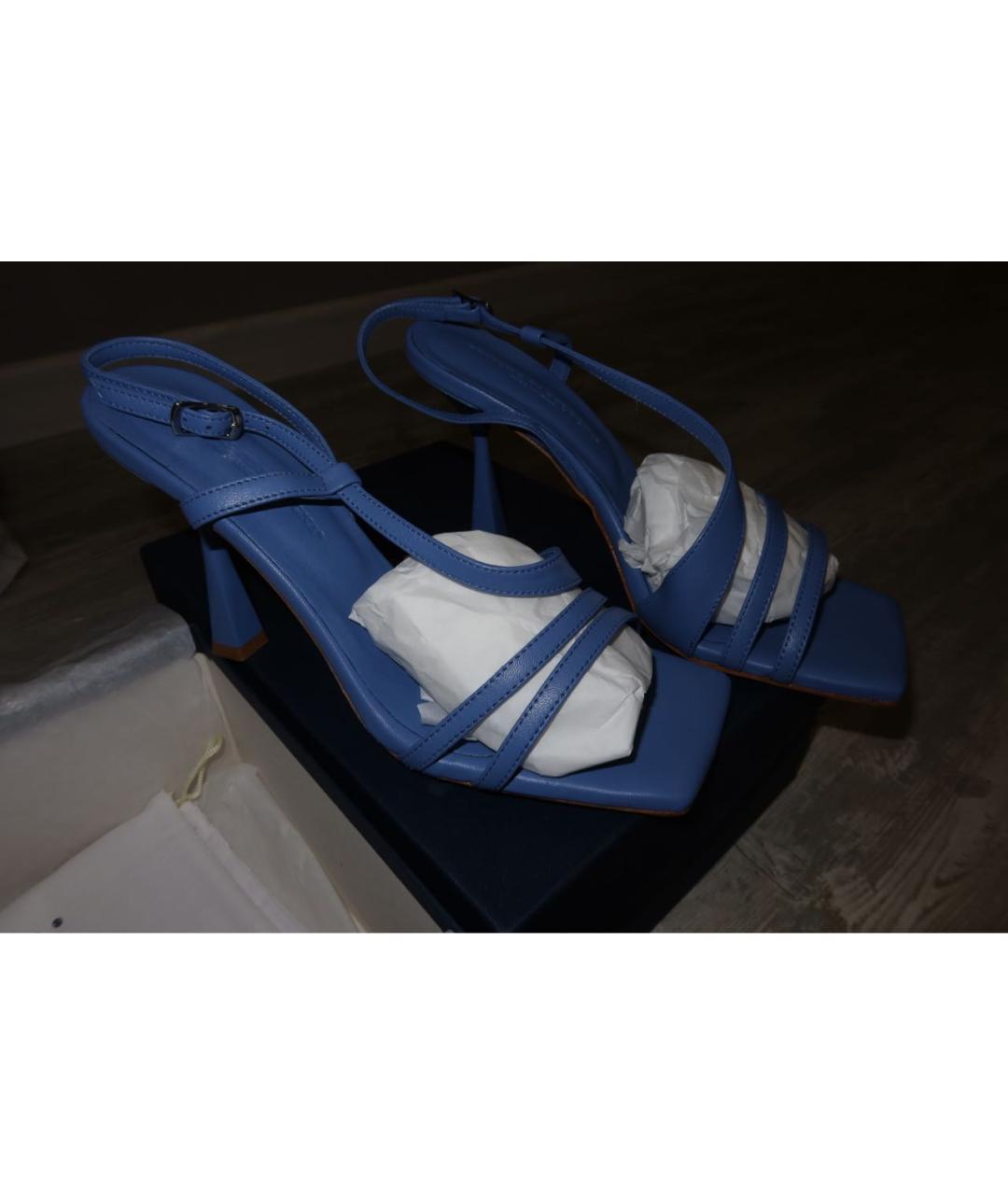 Principe di Bologna Голубые кожаные босоножки, фото 4