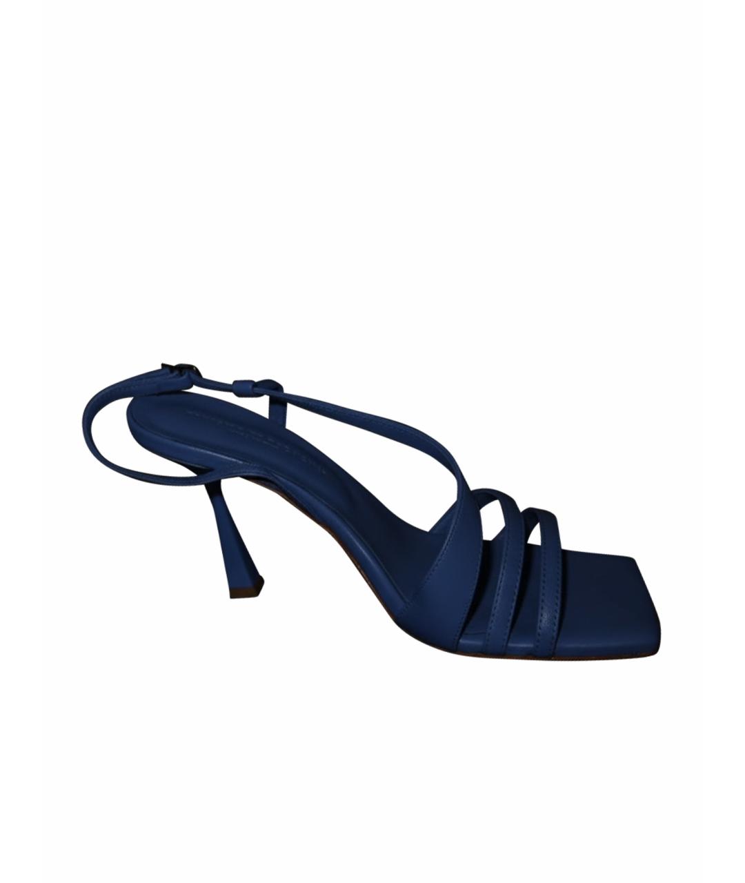 Principe di Bologna Голубые кожаные босоножки, фото 1