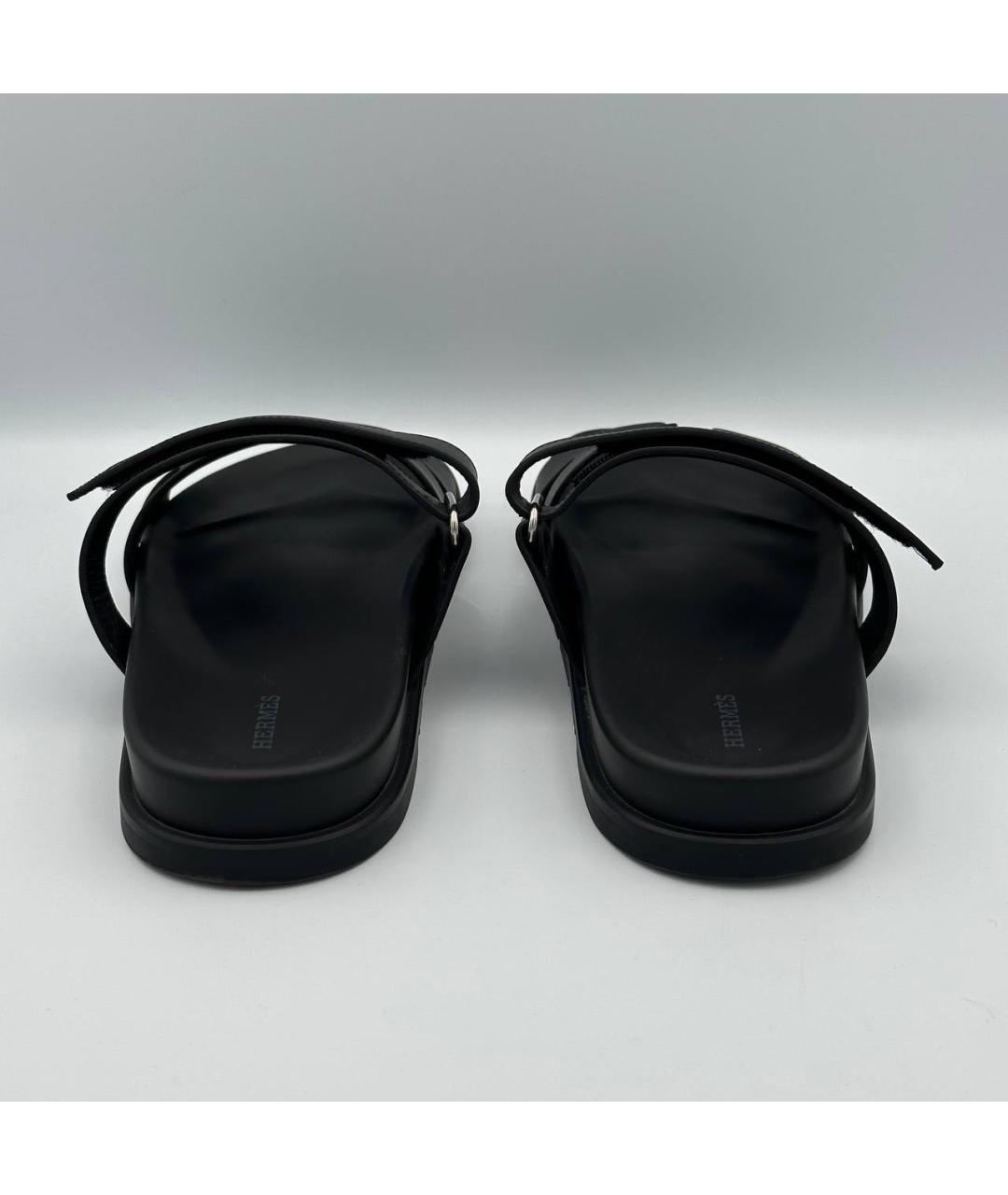HERMES Черные сандалии, фото 5
