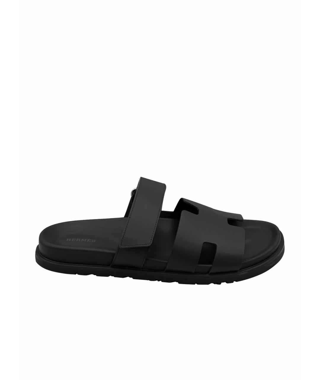 HERMES Черные сандалии, фото 1