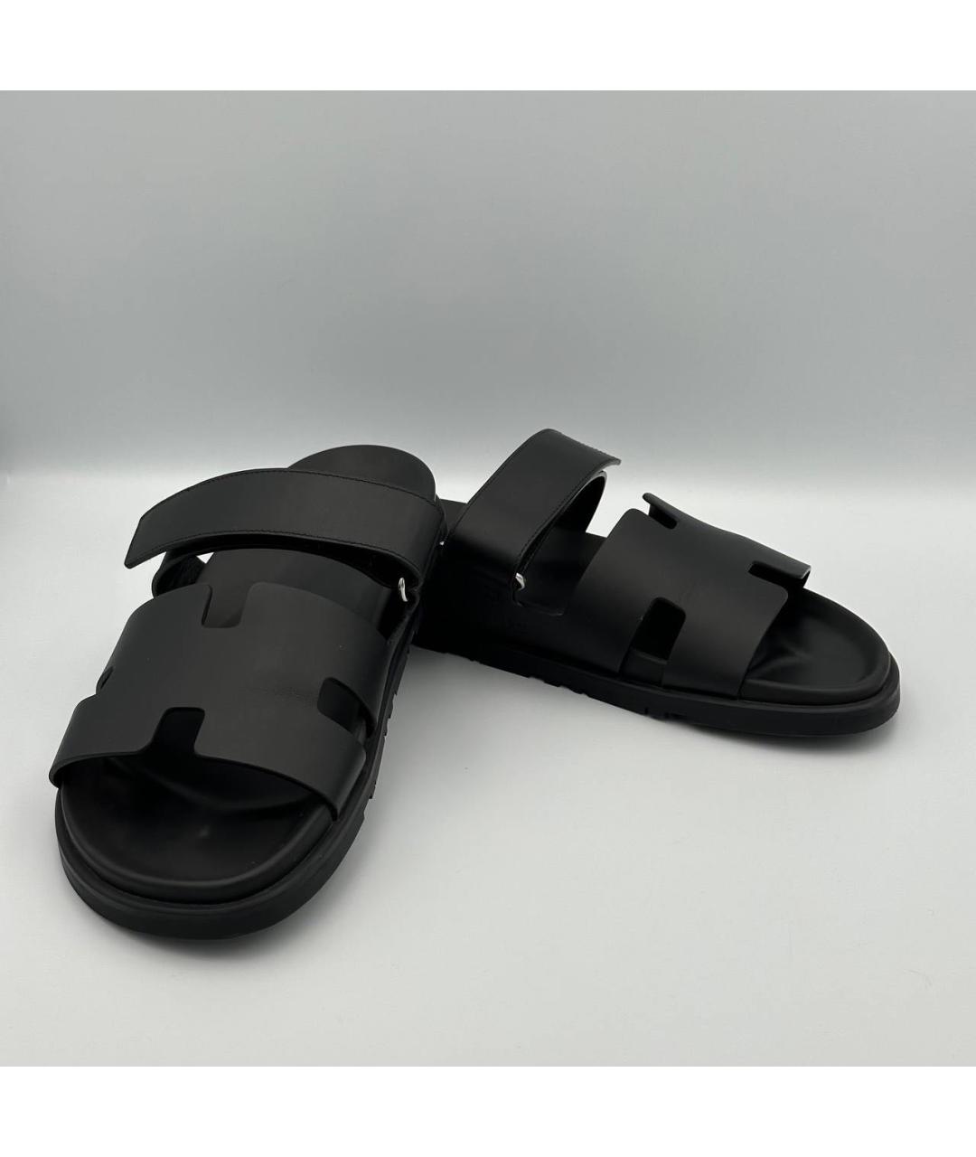 HERMES Черные сандалии, фото 3