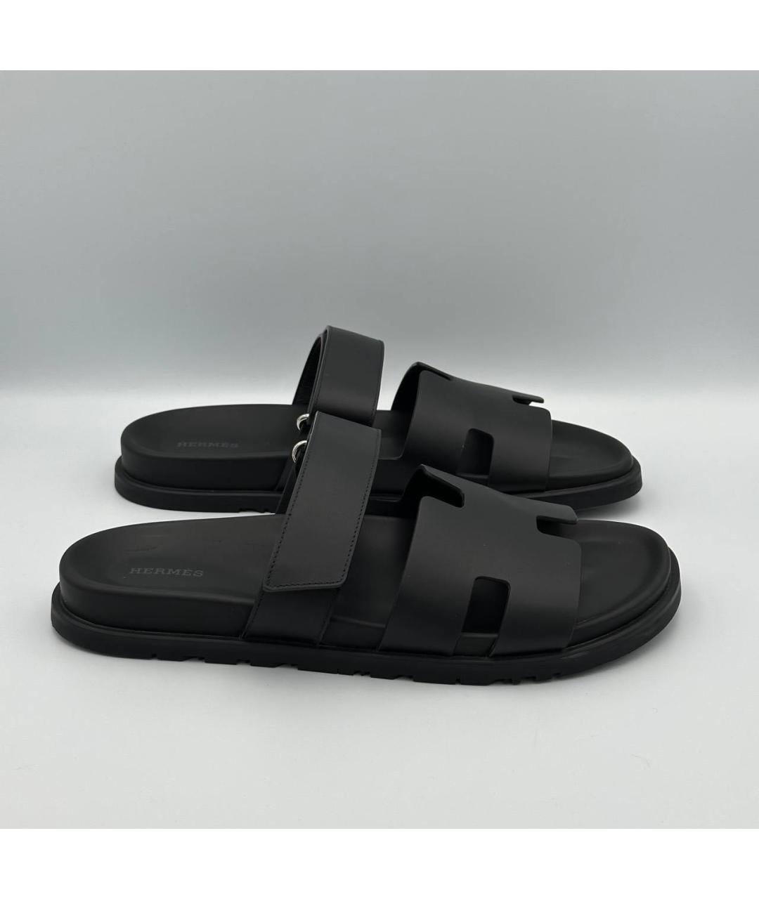HERMES Черные сандалии, фото 6