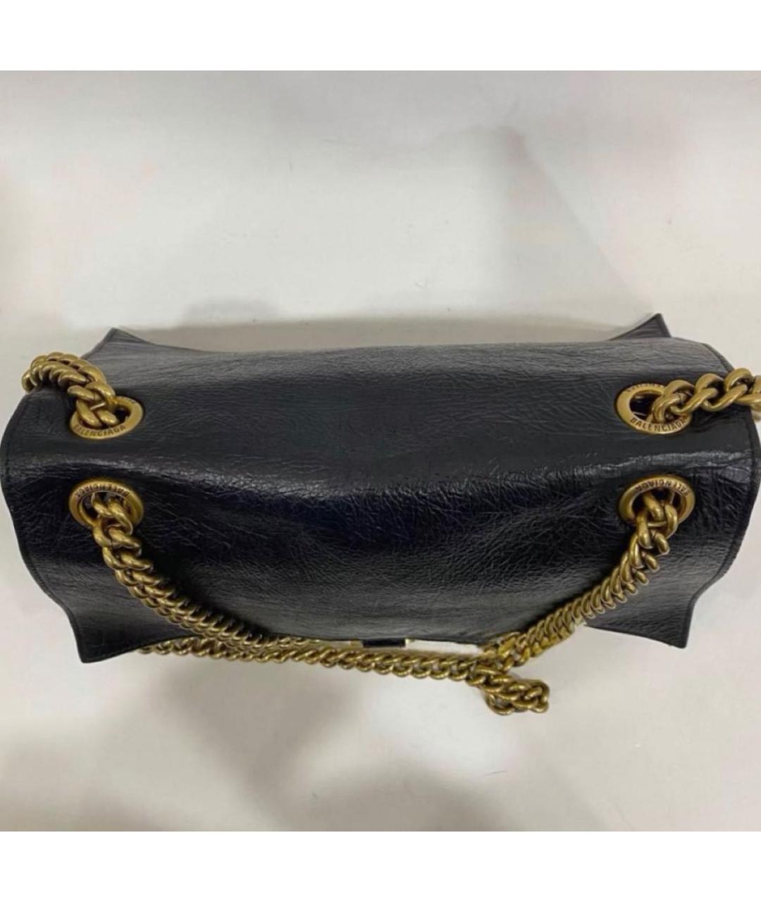 BALENCIAGA Черная кожаная сумка через плечо, фото 5
