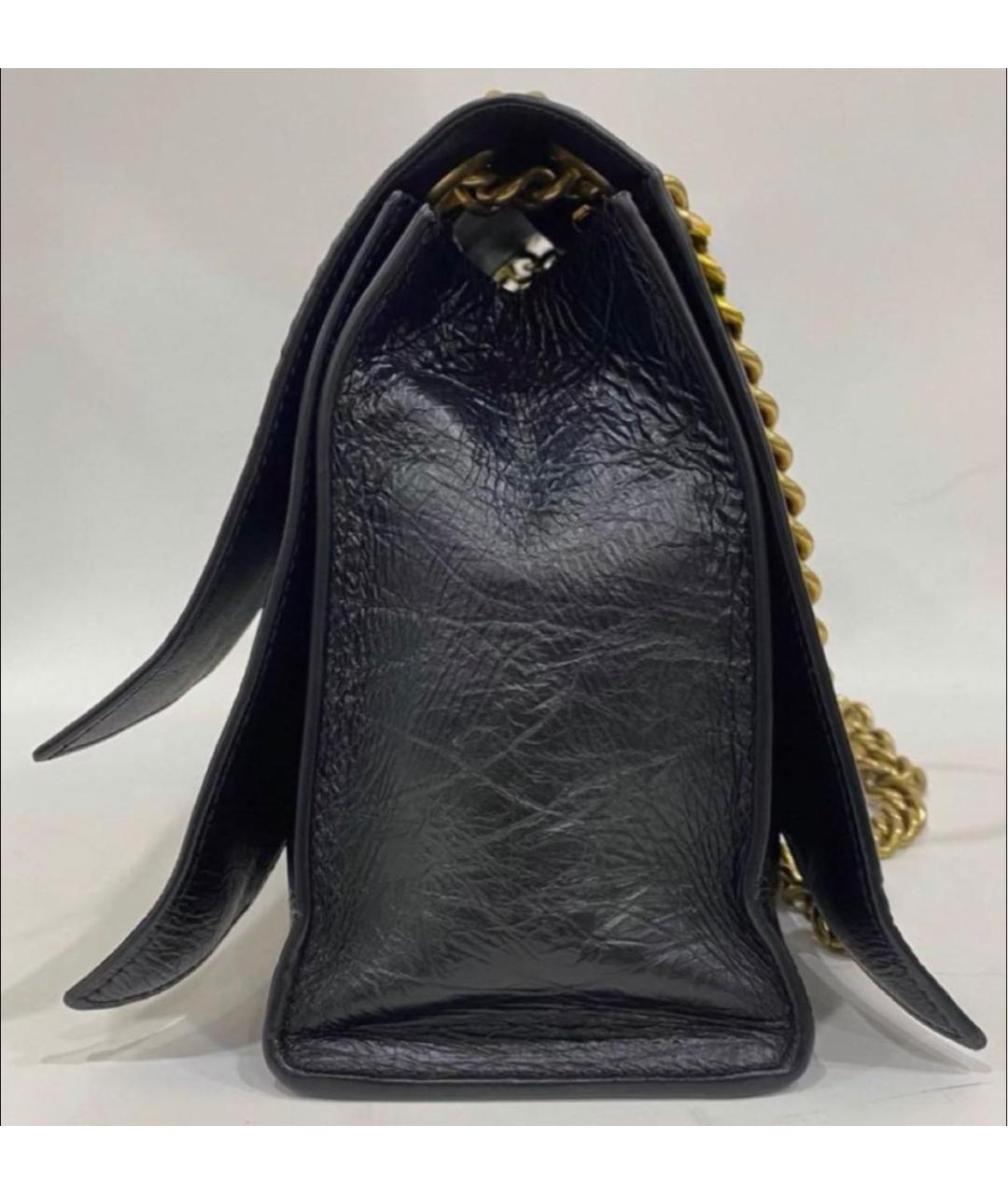 BALENCIAGA Черная кожаная сумка через плечо, фото 3