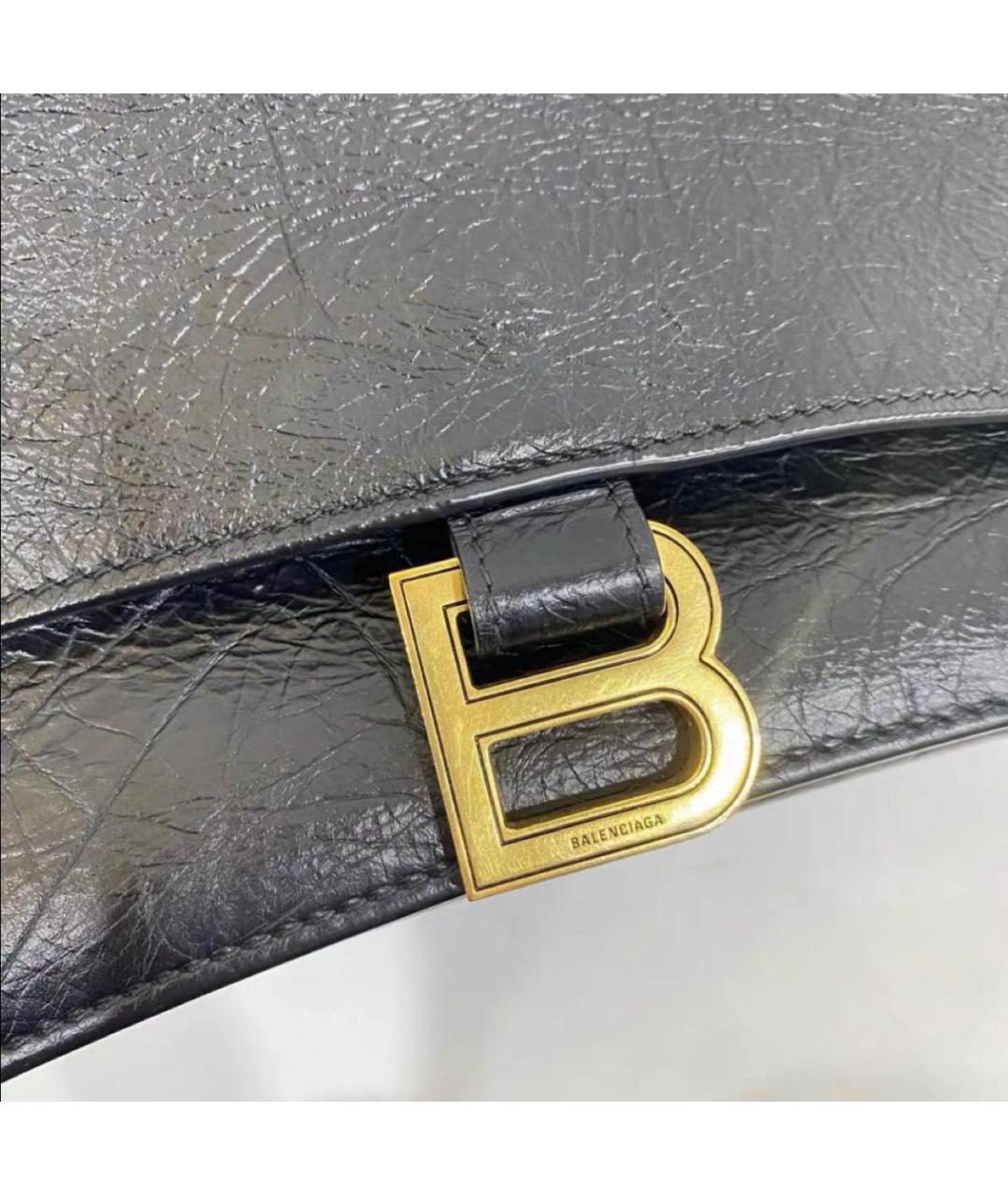 BALENCIAGA Черная кожаная сумка через плечо, фото 7