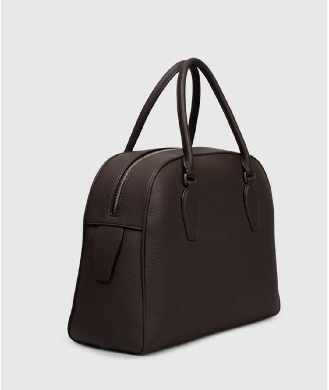 THE ROW Коричневая кожаная сумка с короткими ручками, фото 2