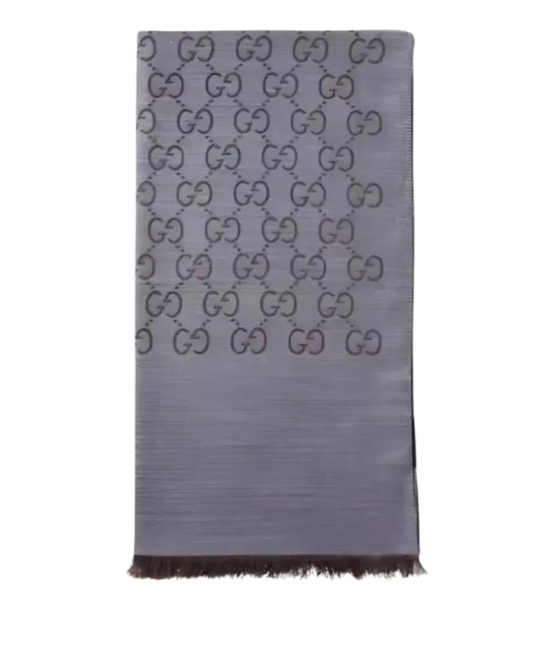 GUCCI Серый шарф, фото 1