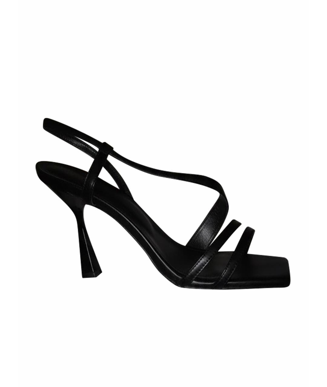 Principe di Bologna Черные кожаные босоножки, фото 1