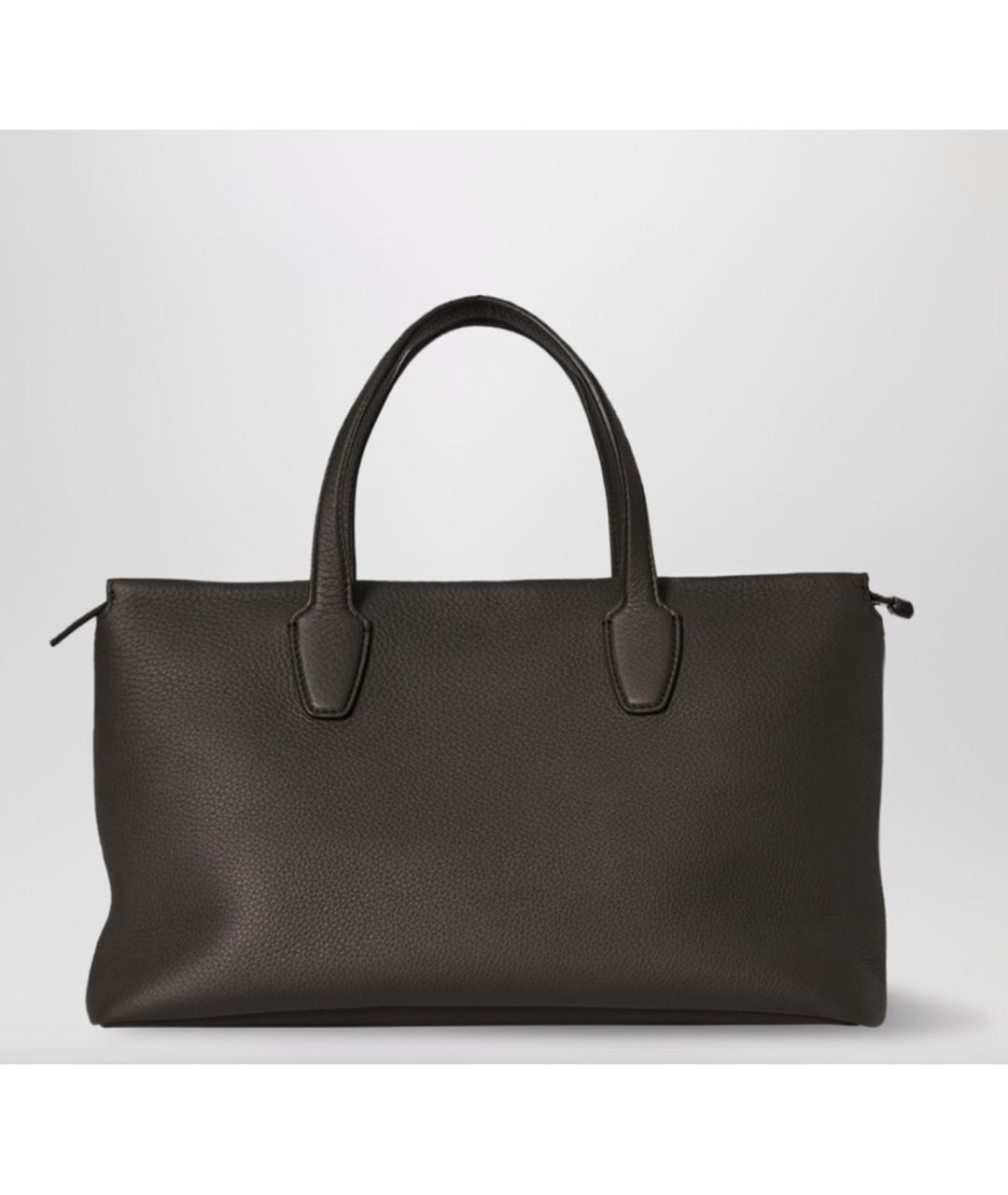 THE ROW Коричневая кожаная сумка с короткими ручками, фото 3