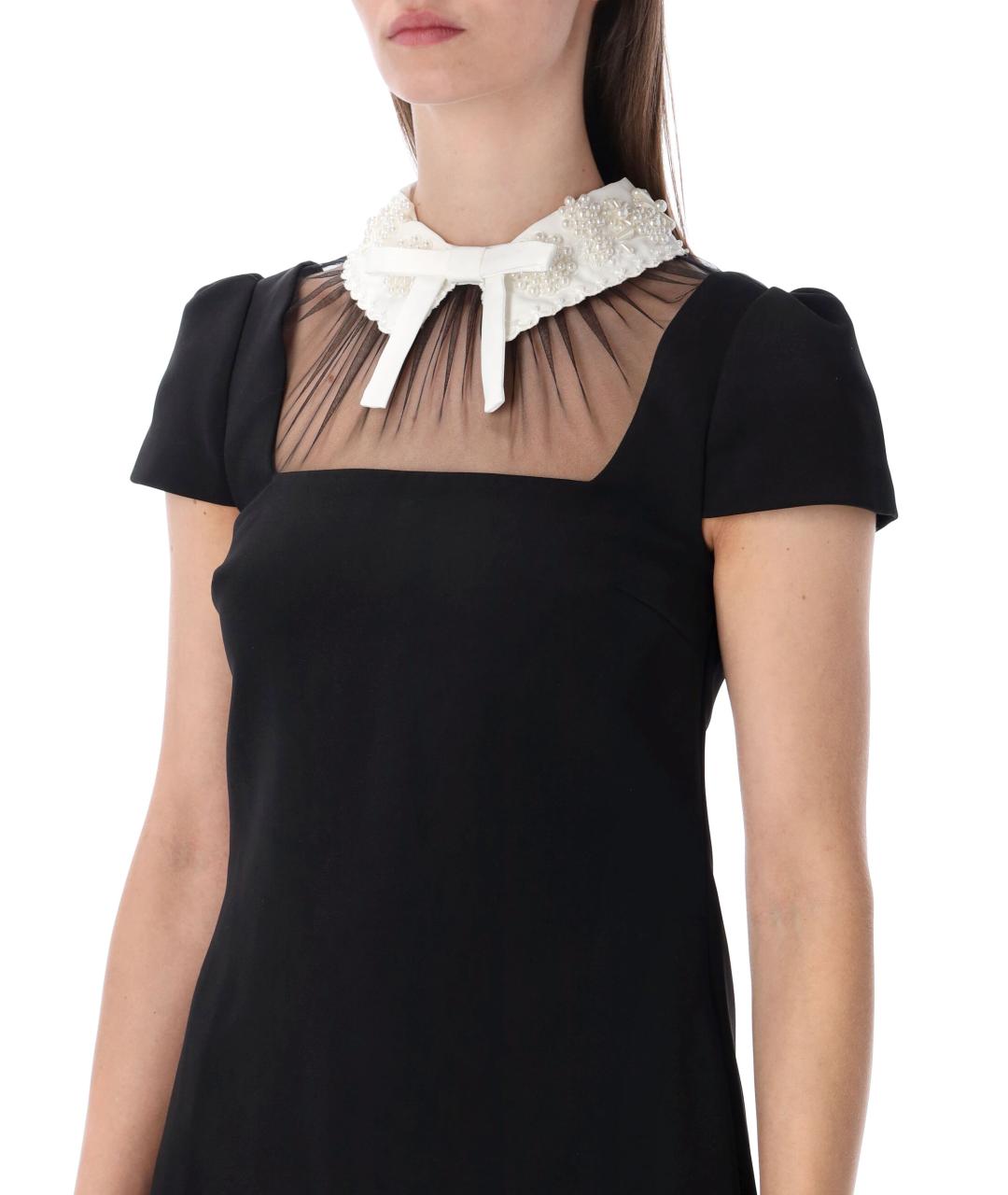 SELF-PORTRAIT Черное полиэстеровое повседневное платье, фото 3