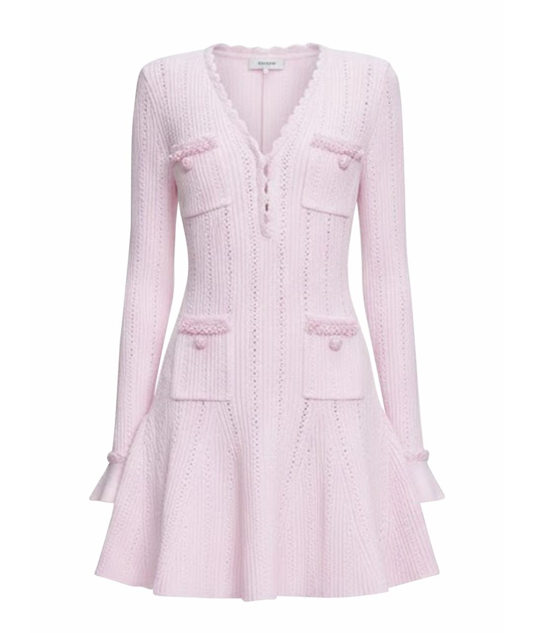 SELF-PORTRAIT Розовое вискозное повседневное платье, фото 1