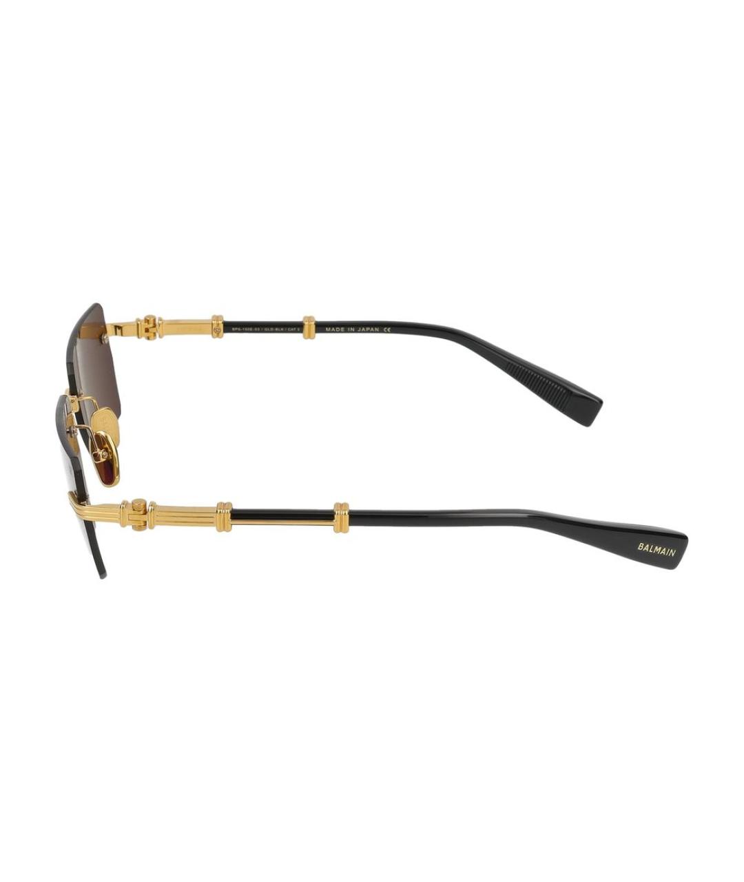 BALMAIN Черные металлические солнцезащитные очки, фото 3
