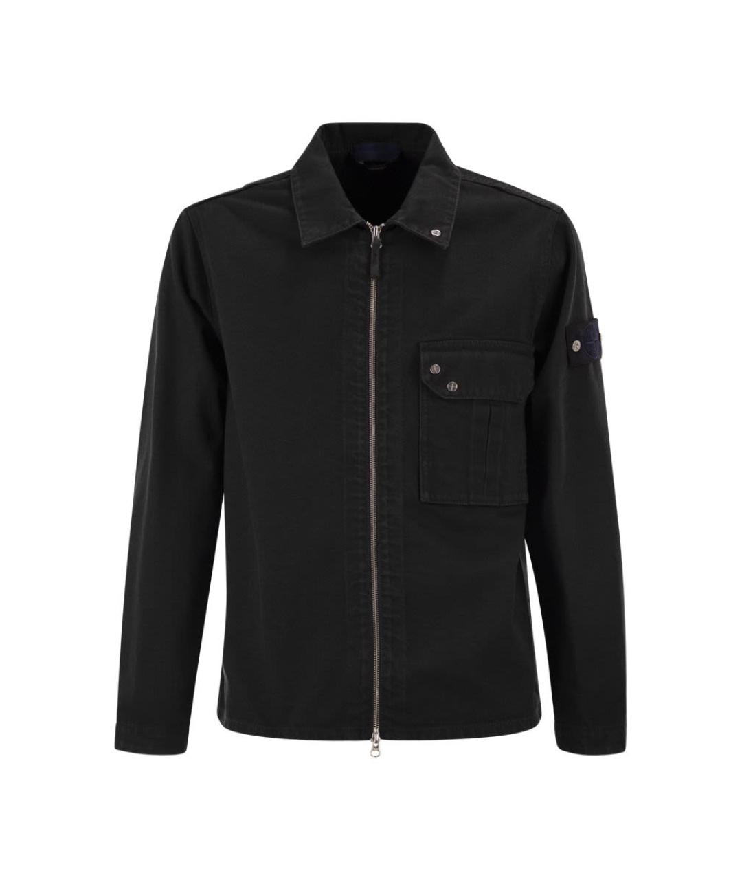 STONE ISLAND Черная хлопковая кэжуал рубашка, фото 1