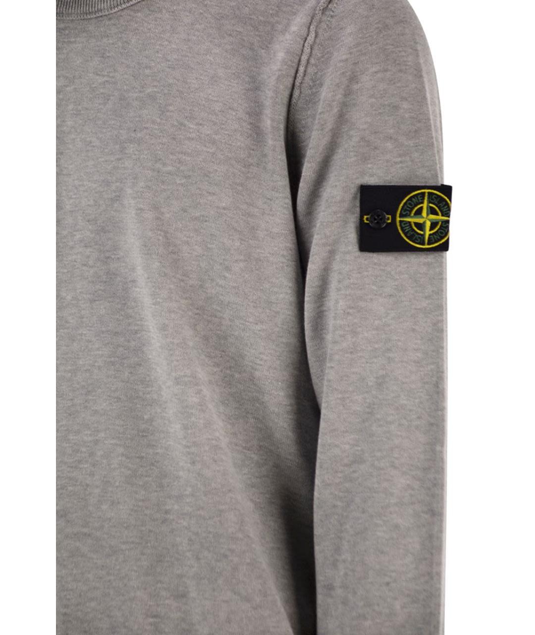 STONE ISLAND Серый хлопковый джемпер / свитер, фото 4