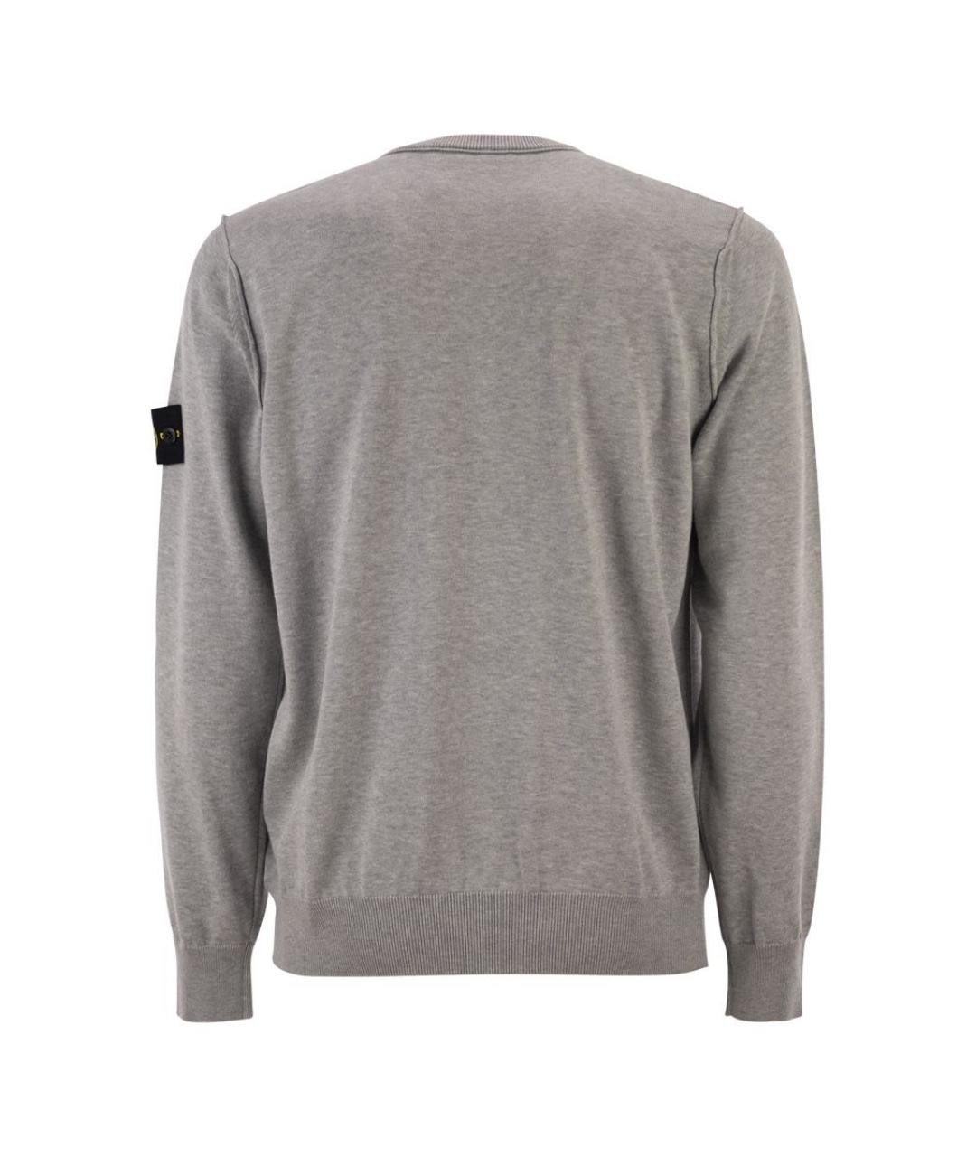 STONE ISLAND Серый хлопковый джемпер / свитер, фото 2