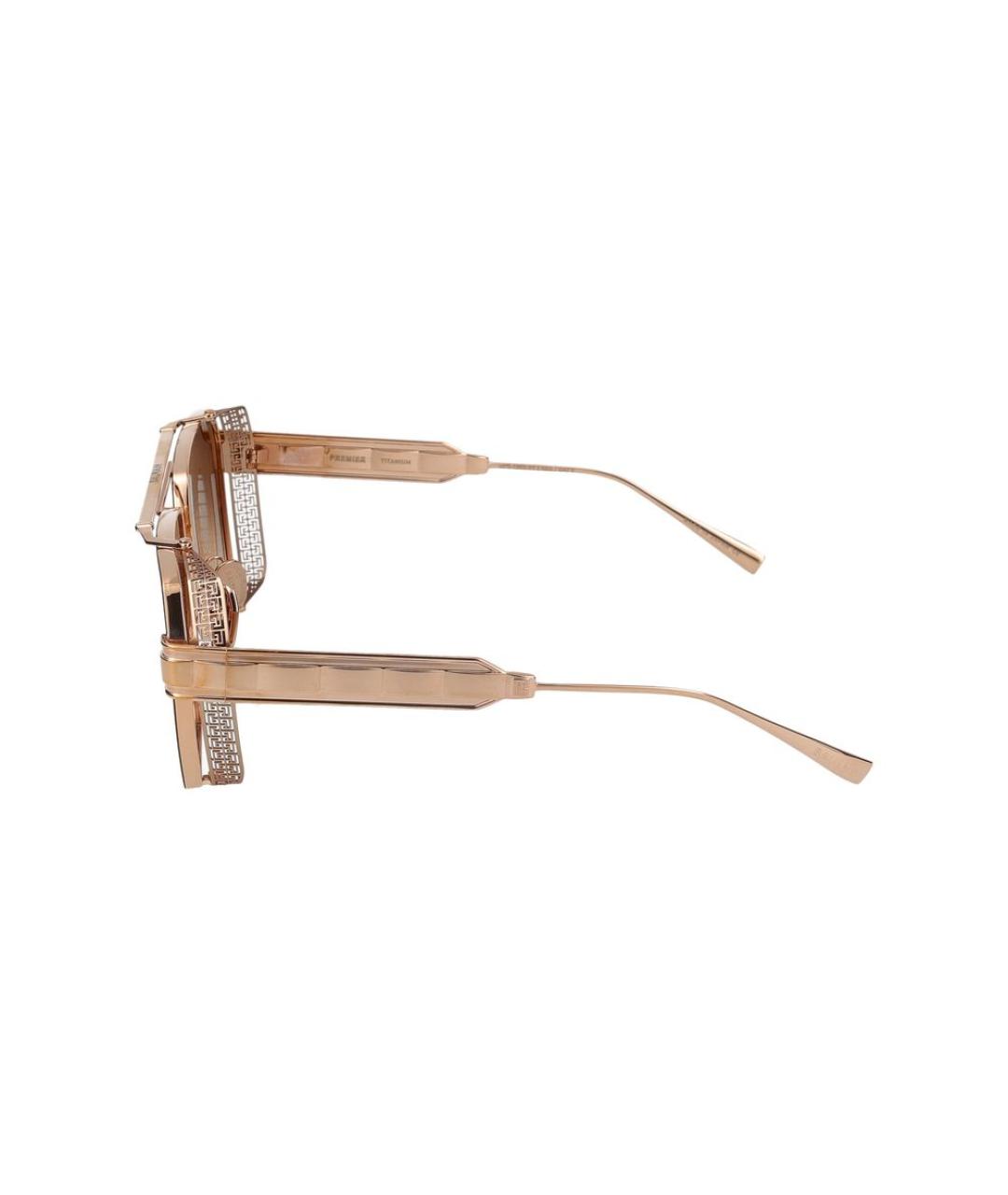 BALMAIN Бежевые металлические солнцезащитные очки, фото 3