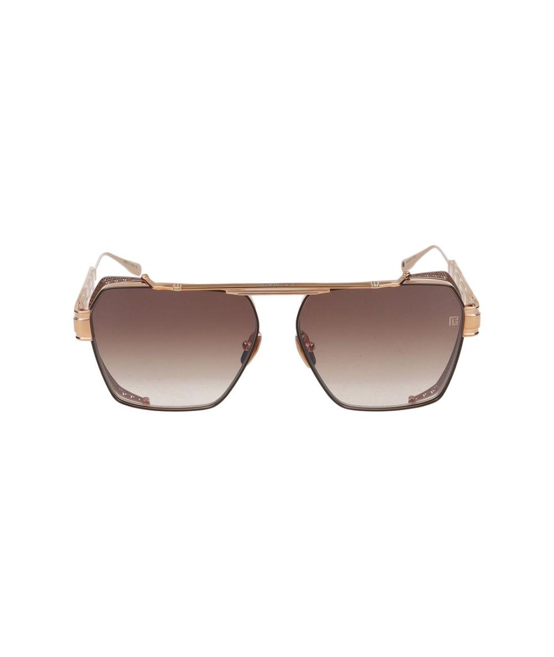 BALMAIN Бежевые металлические солнцезащитные очки, фото 2