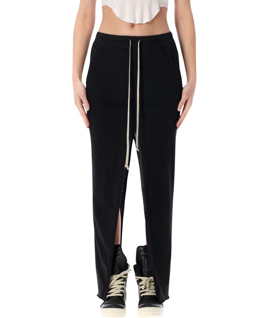 RICK OWENS Черная хлопковая юбка макси, фото 1