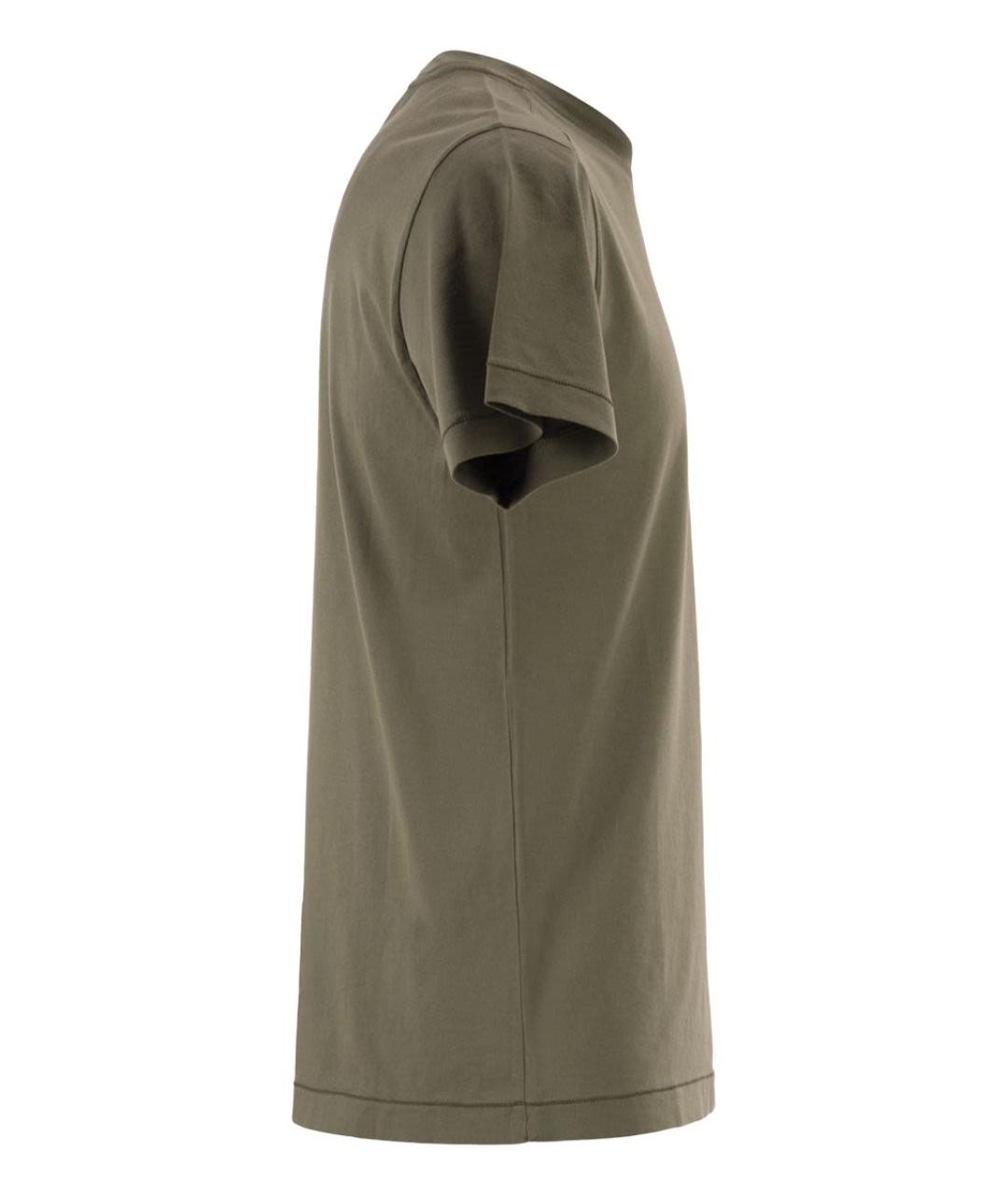 STONE ISLAND Хаки хлопковая футболка, фото 3