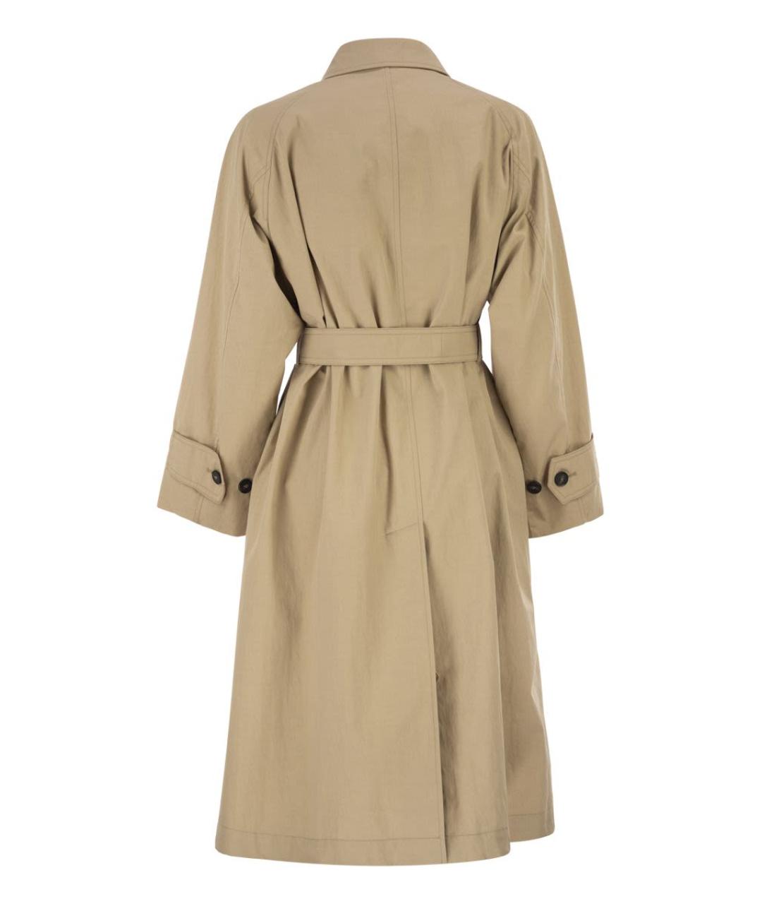 WEEKEND MAX MARA Бежевый хлопковый тренч/плащ, фото 2