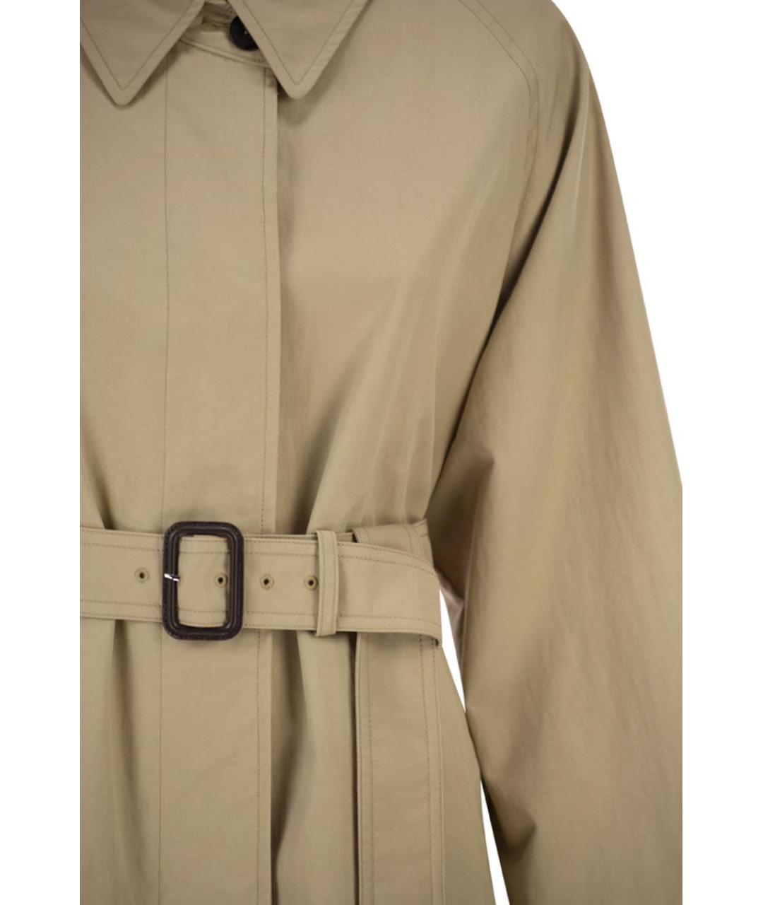 WEEKEND MAX MARA Бежевый хлопковый тренч/плащ, фото 4