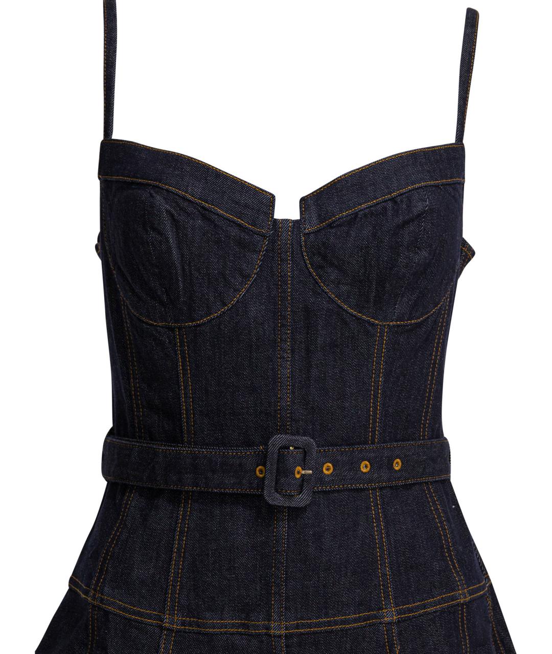 SELF-PORTRAIT Синее хлопковое повседневное платье, фото 3