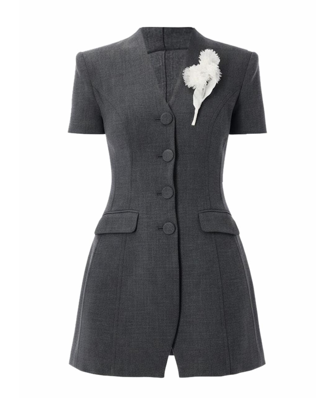 SELF-PORTRAIT Серое полиэстеровое повседневное платье, фото 1