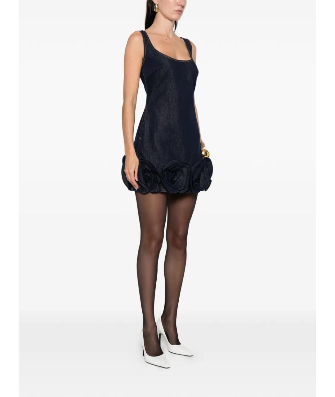 SELF-PORTRAIT Синее хлопковое повседневное платье, фото 4