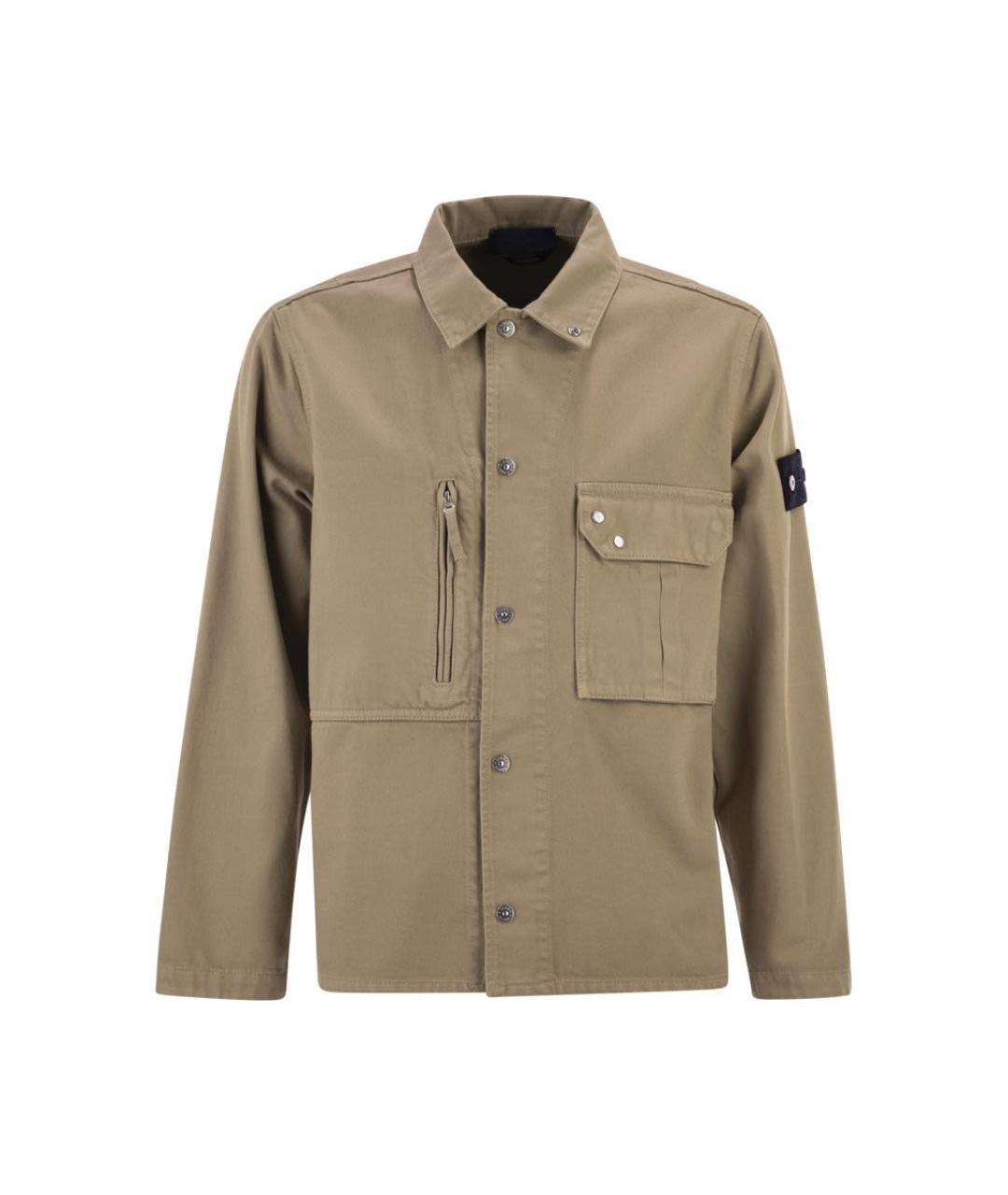 STONE ISLAND Бежевая хлопковая кэжуал рубашка, фото 1