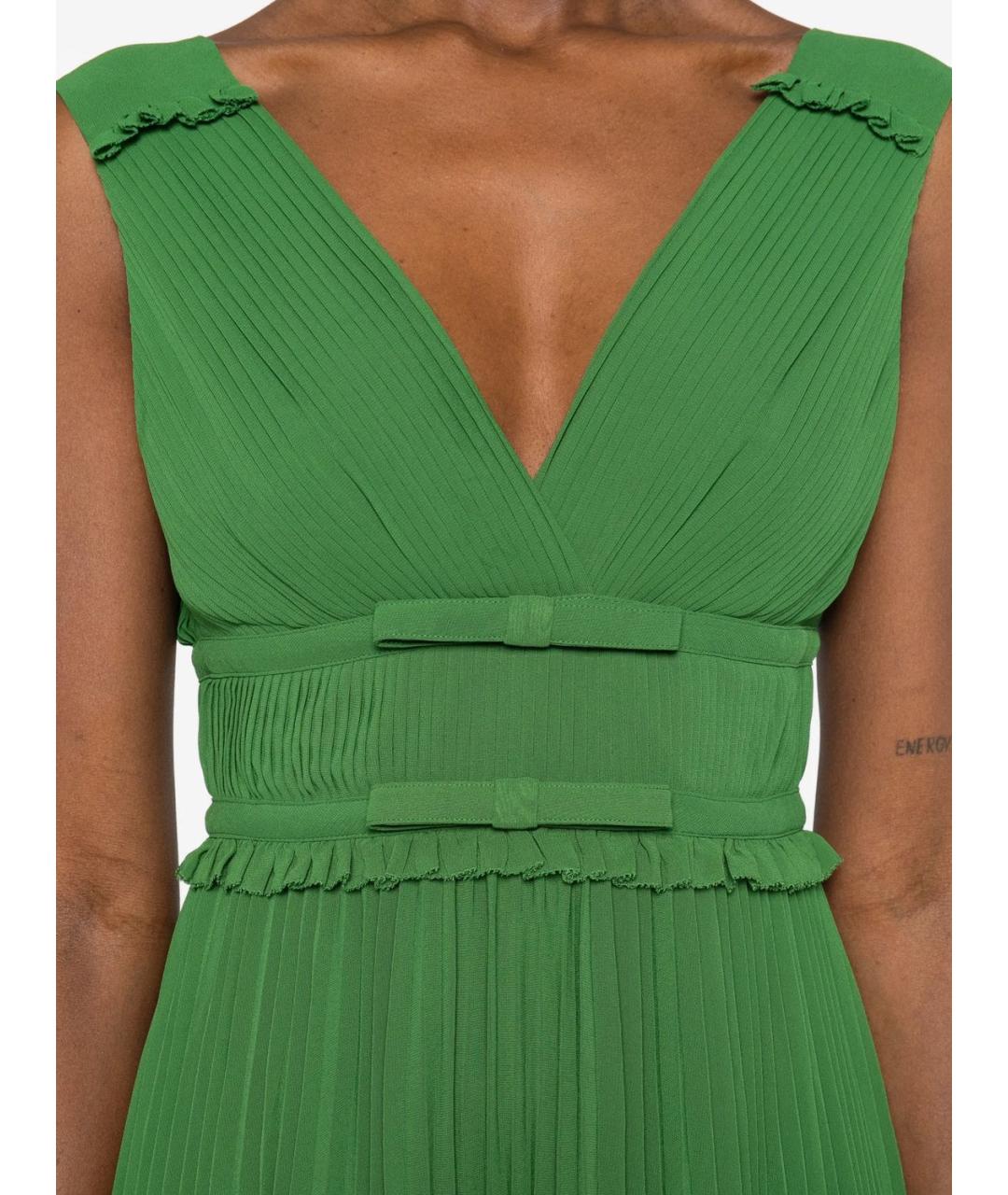 SELF-PORTRAIT Зеленые полиэстеровое повседневное платье, фото 2