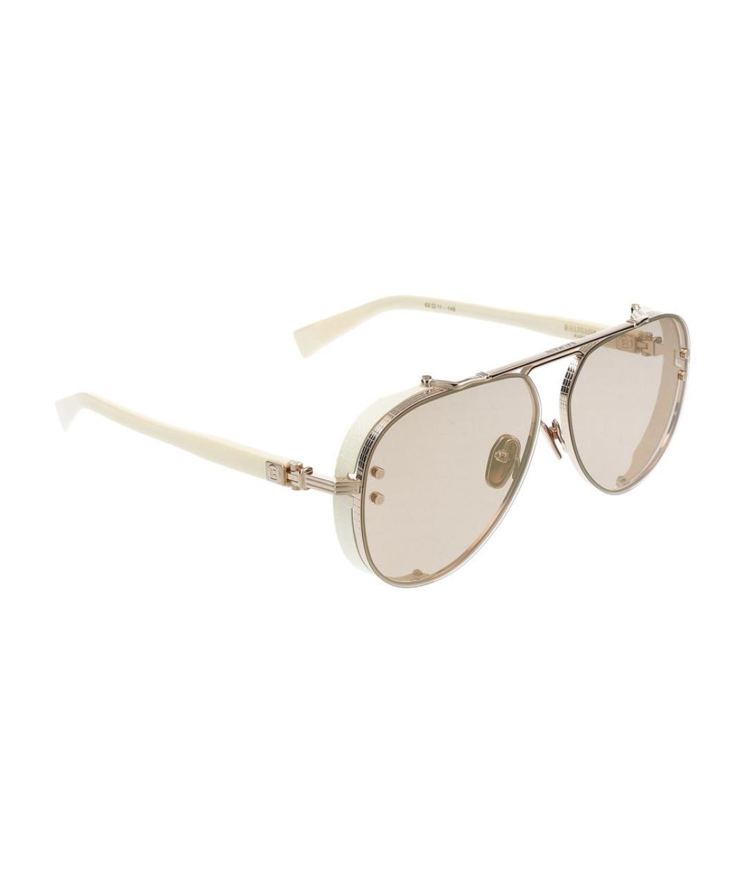 BALMAIN Золотые металлические солнцезащитные очки, фото 4