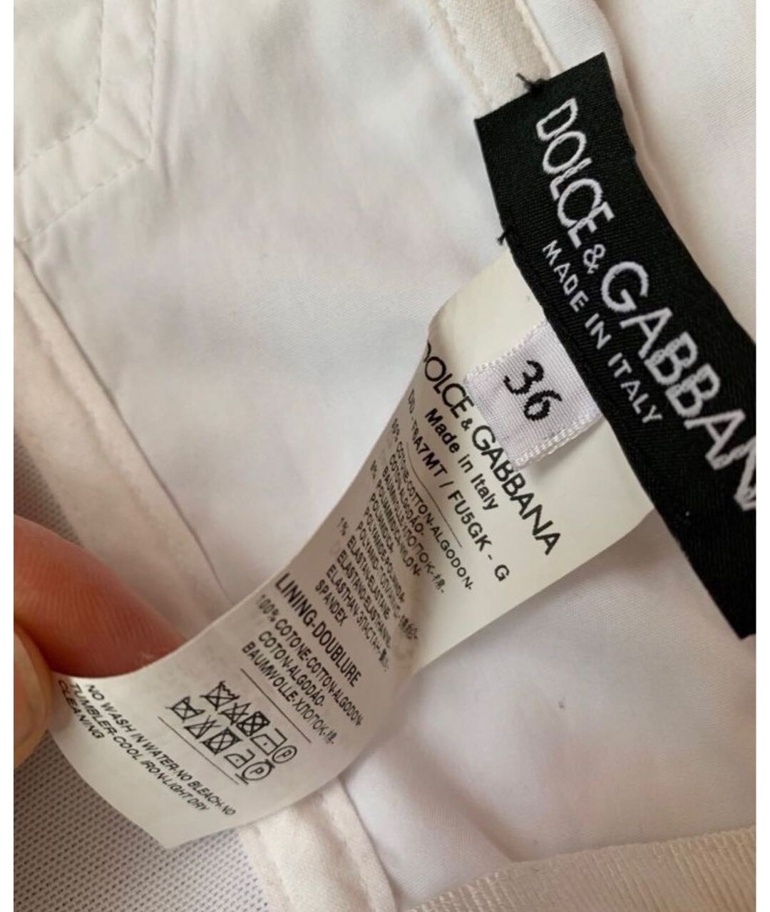 DOLCE&GABBANA Белое хлопковое повседневное платье, фото 4