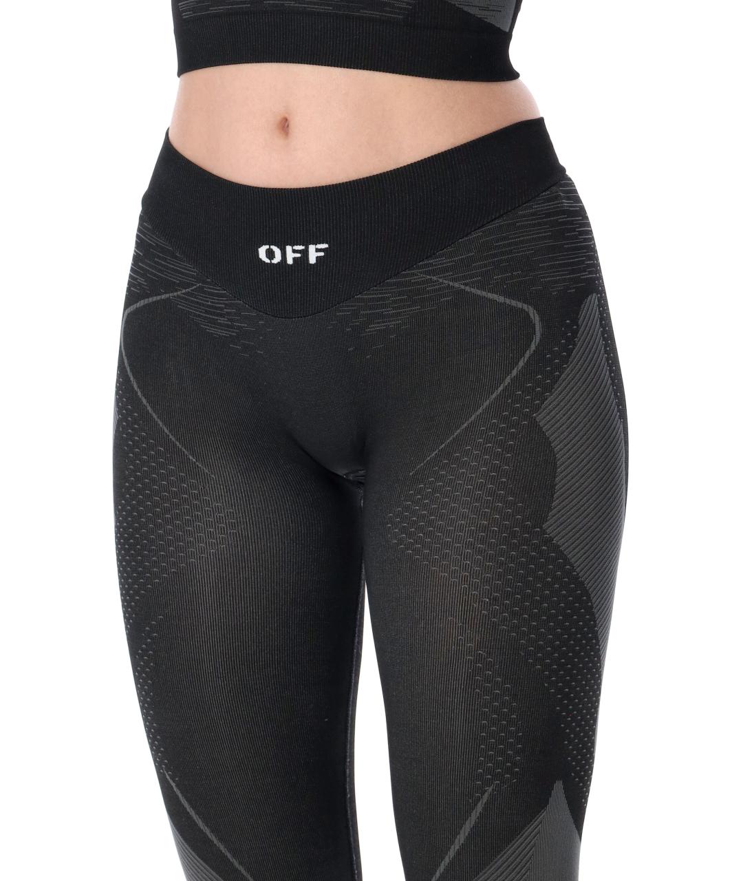 OFF-WHITE Черные полиамидовые леггинсы и велосипедки, фото 3