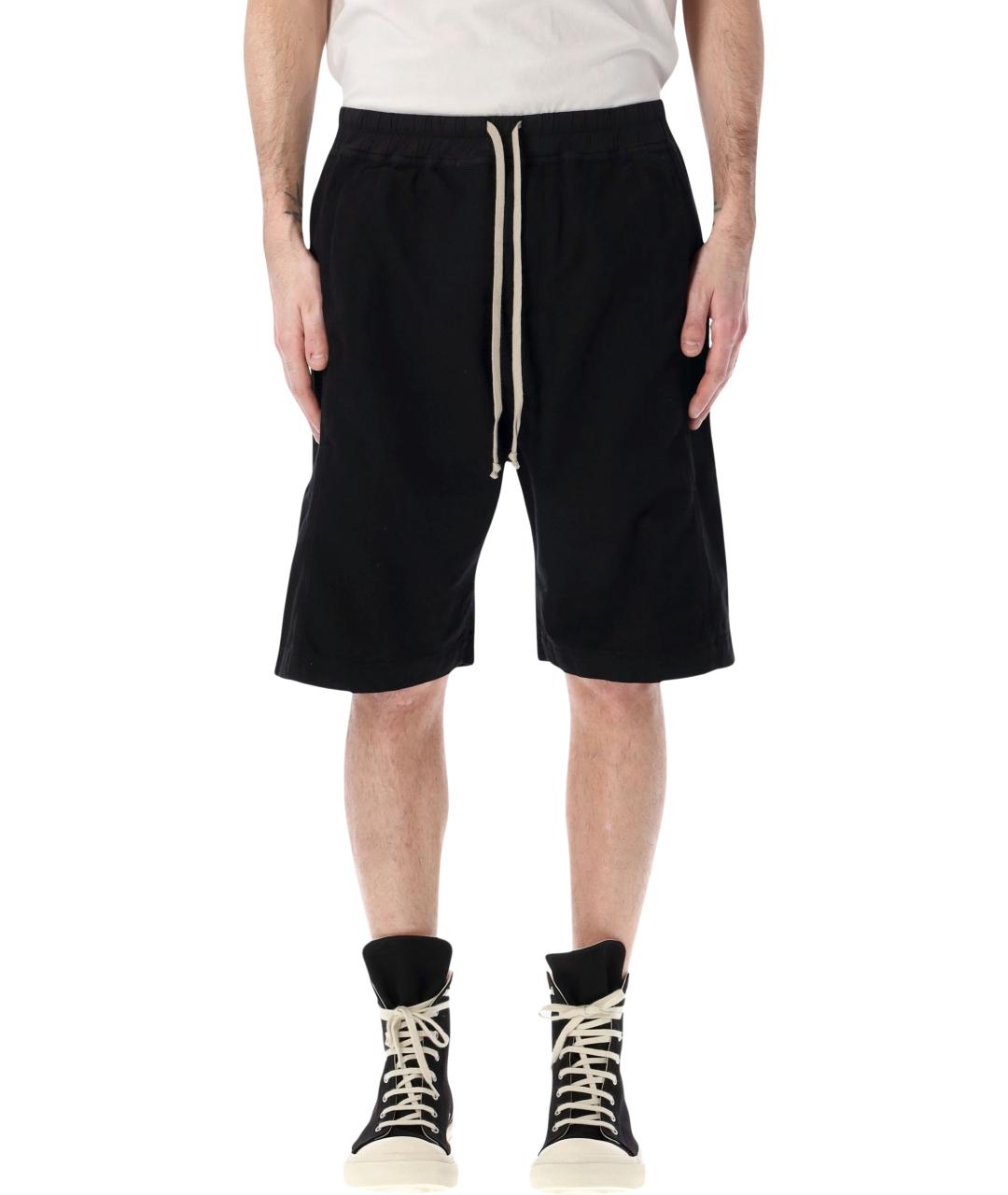 RICK OWENS Черные хлопковые шорты, фото 4