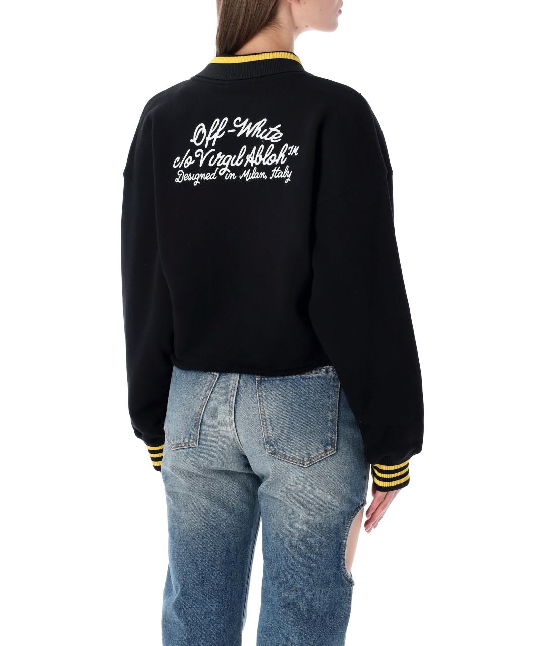 OFF-WHITE Черный хлопковый джемпер / свитер, фото 2