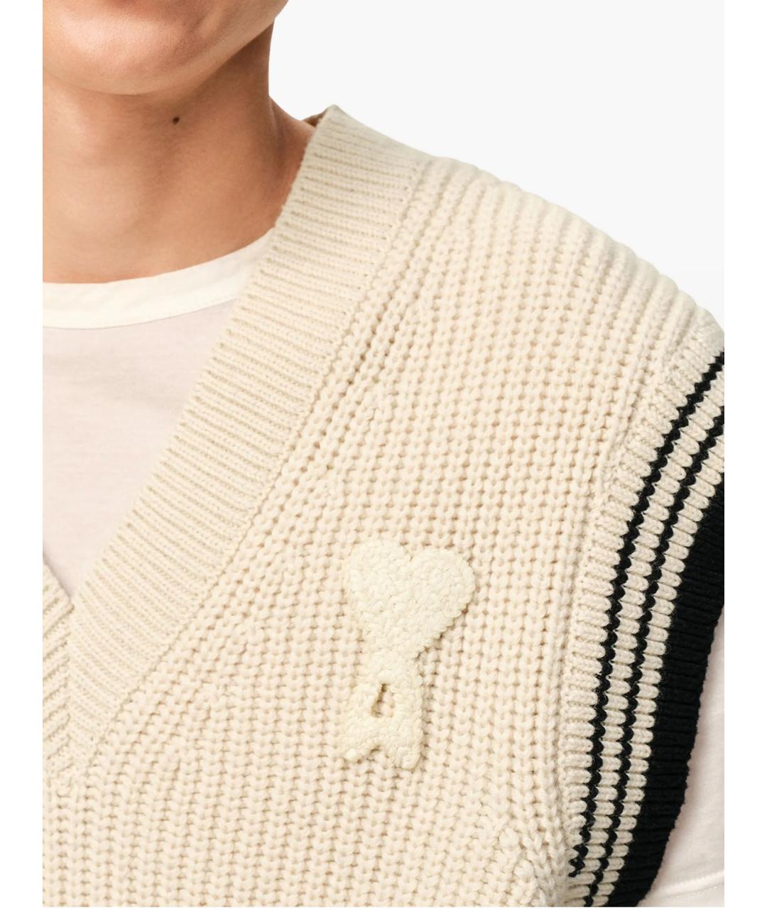 Ami Paris Бежевая шерстяная жилетка, фото 3