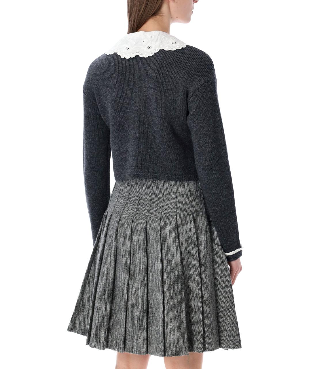 SELF-PORTRAIT Серый шерстяной кардиган, фото 2