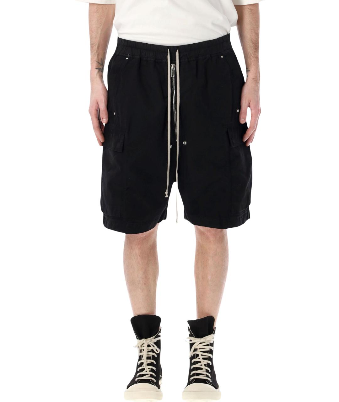 RICK OWENS Черные хлопковые шорты, фото 4