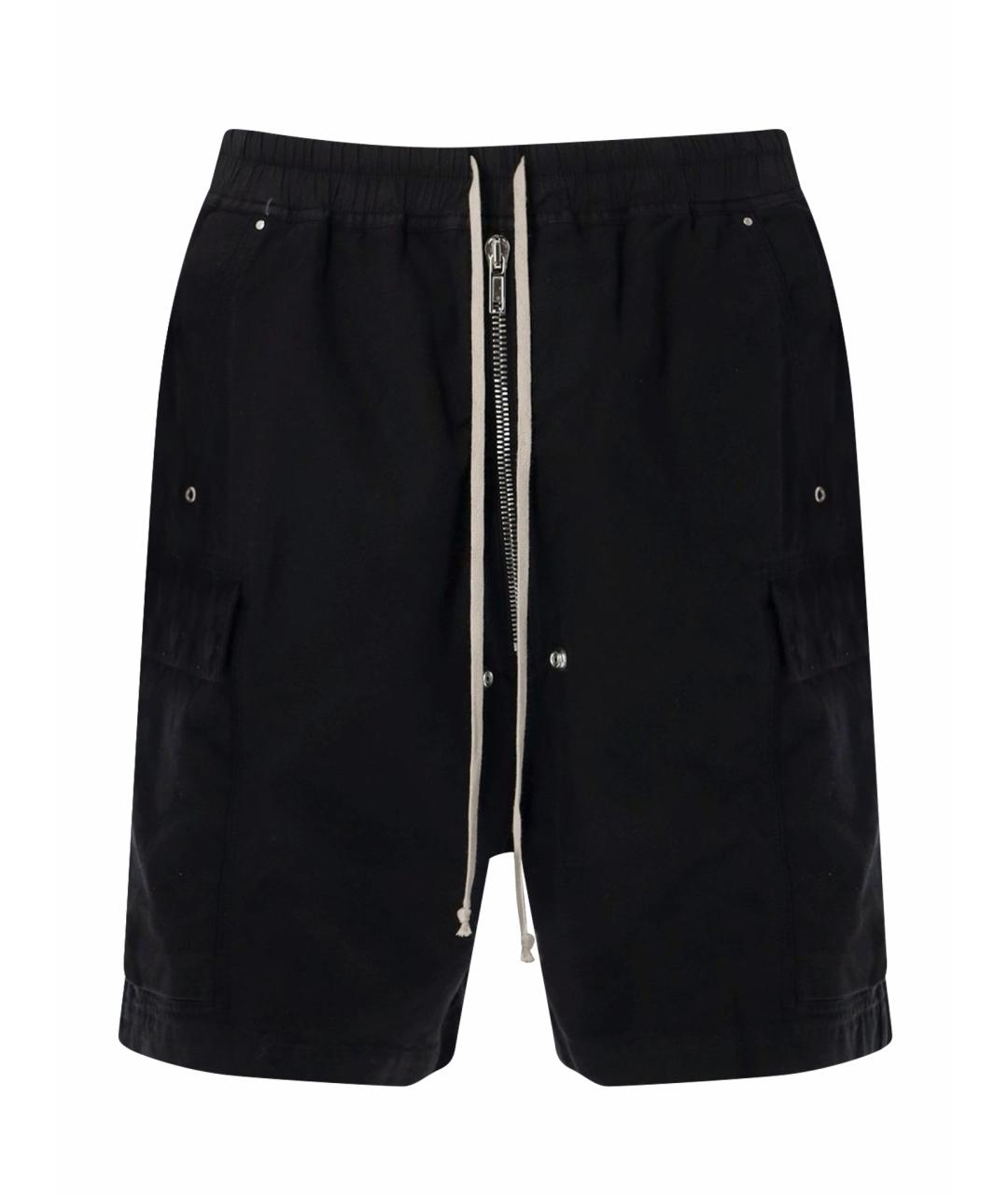 RICK OWENS Черные хлопковые шорты, фото 1