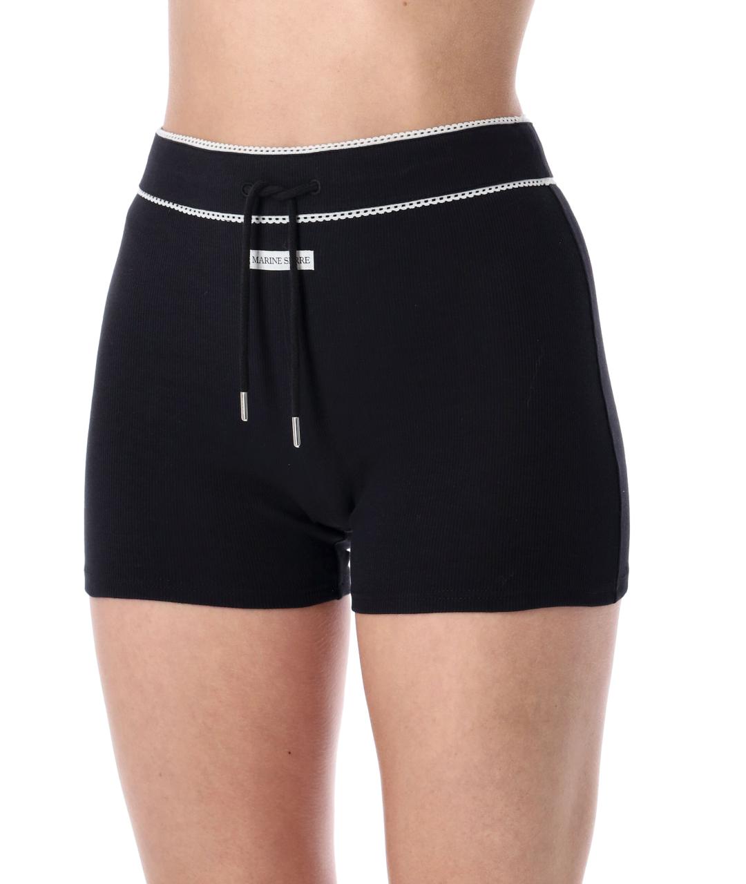 MARINE SERRE Черные хлопковые шорты, фото 3
