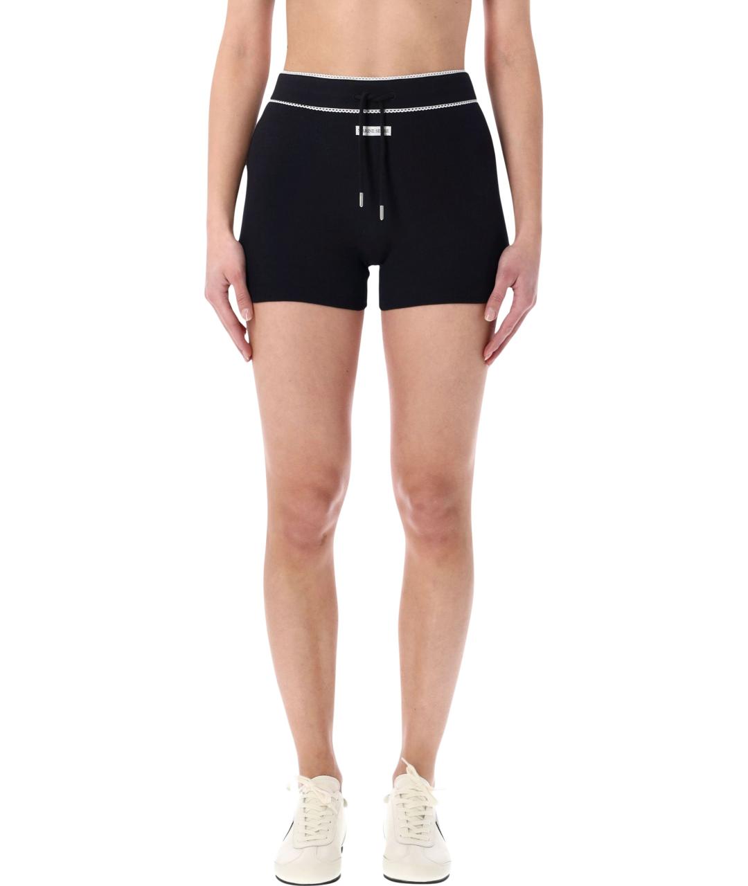 MARINE SERRE Черные хлопковые шорты, фото 4