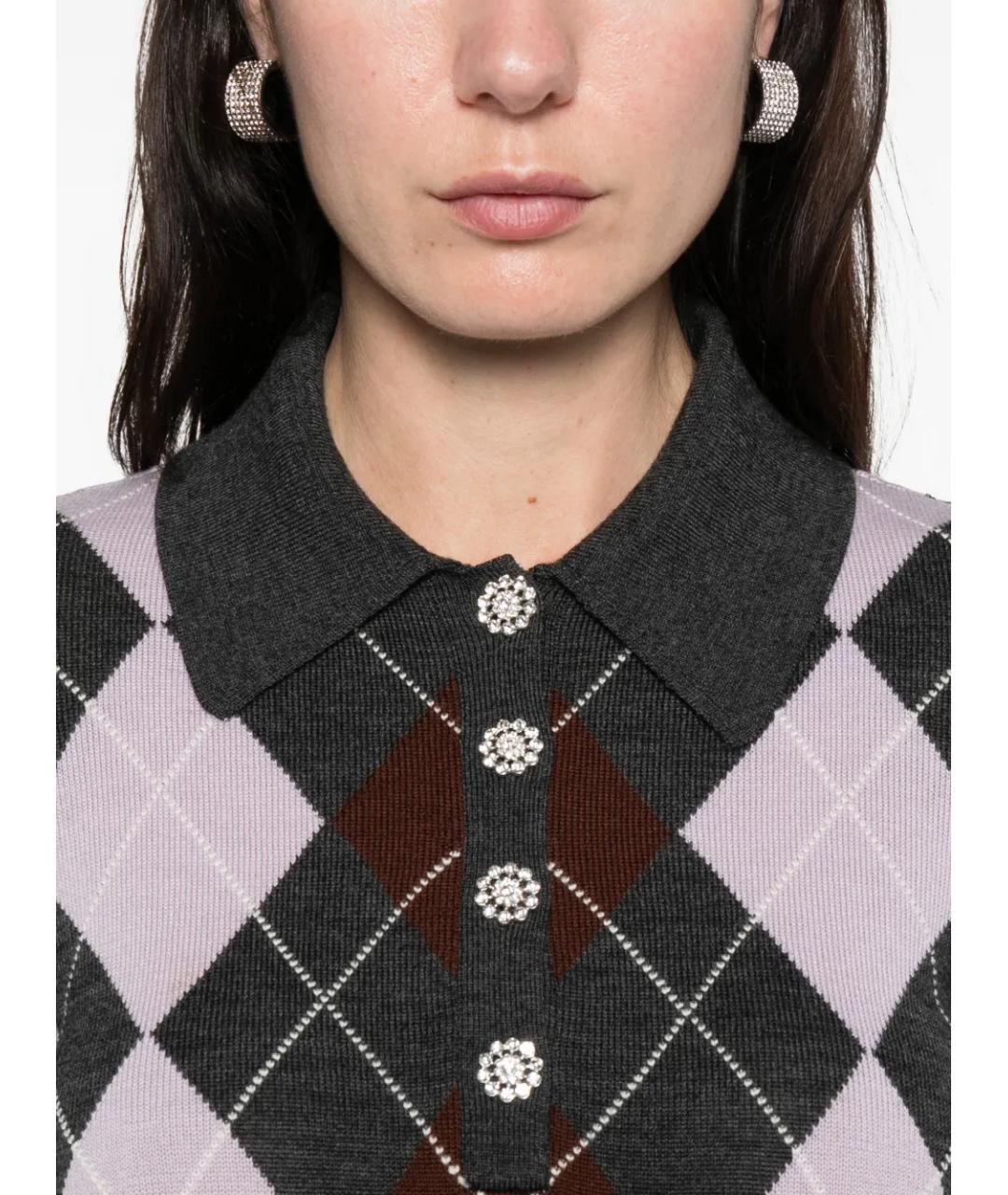 SELF-PORTRAIT Серый шерстяной джемпер / свитер, фото 5