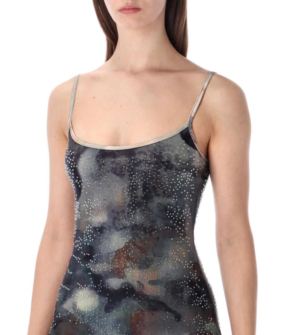 DIESEL Синее полиамидовое повседневное платье, фото 3