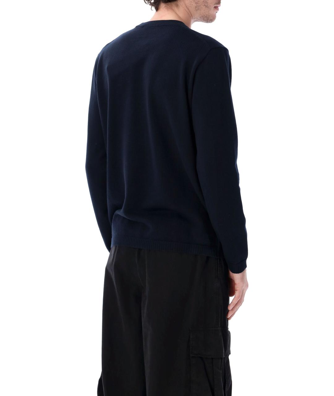 STONE ISLAND Темно-синий хлопковый джемпер / свитер, фото 2