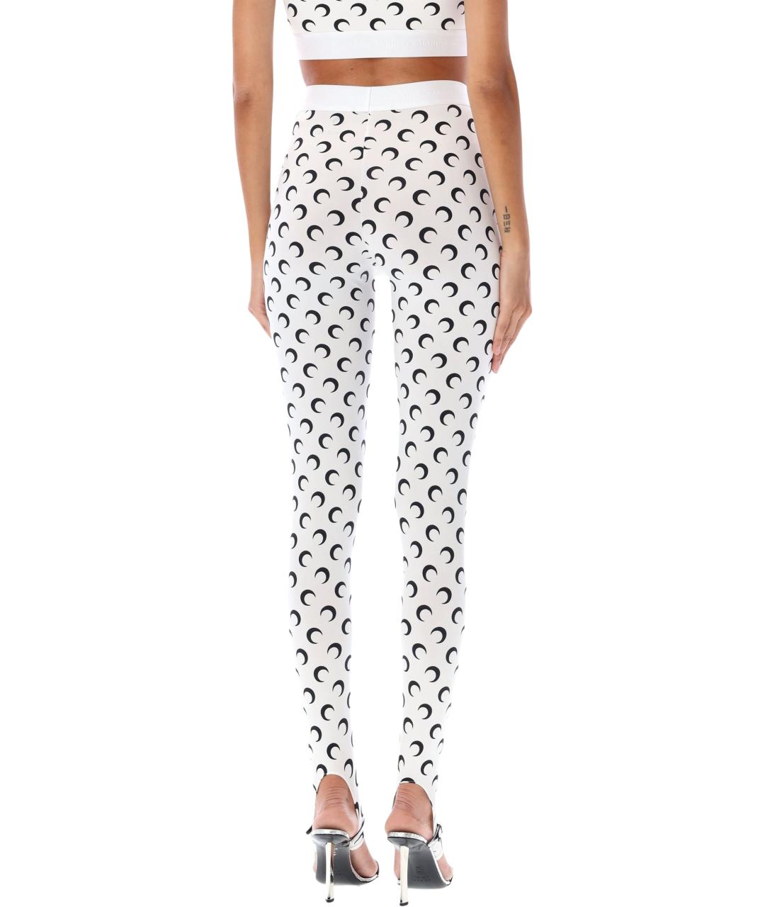 MARINE SERRE Белые полиамидовые леггинсы и велосипедки, фото 2